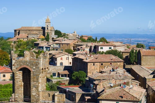 Preview: Sunny Day Over The Roofs Of The Old Town. Montalcino, Italy