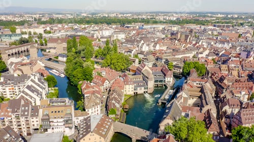 Preview: Strasbourg, France. Quarter Petite France, Vauban Dam, Aerial View