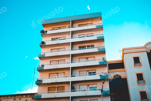 Preview: White Apartment House In The Summer With Big Balcony