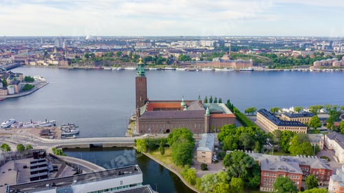 Preview: Stockholm, Sweden. Stockholm City Hall. Stockholms Stadshus. Built In 1923, Red Brick Town Hall