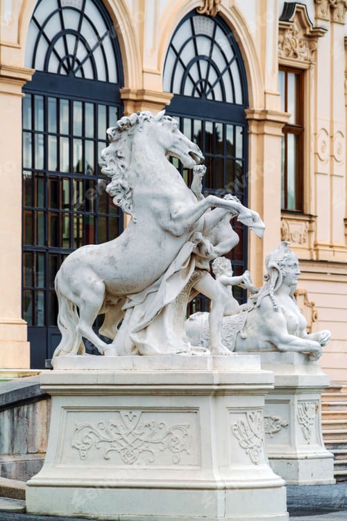 Preview: Statues In Garden In Front Of Belvedere Palace, Vienna, Austria