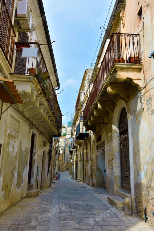 Preview: The Alleys Of The Historic Center Of Modica Sicily Italy