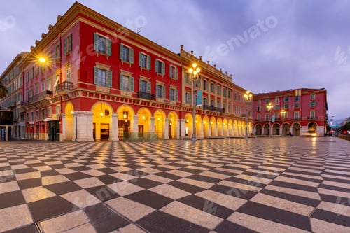 Preview: Nice. View Of Massena Square In Night Lighting.