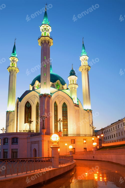 Preview: The Kul-Sharif Mosque In The April Twilight. Kazan, Russia