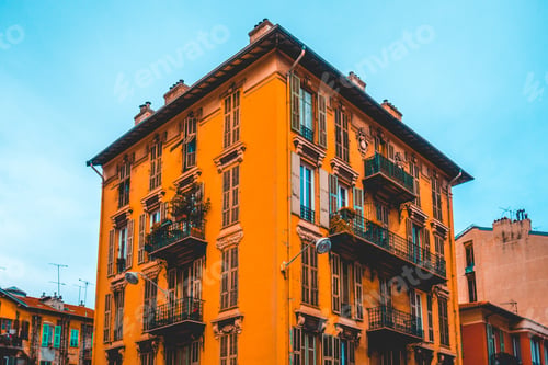 Preview: Square Formed Old Apartment Building In A Mediterranean City