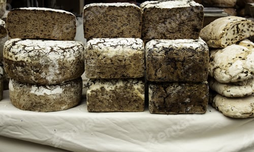 Preview: Healthy Wholemeal Bread With Flour And Fruits, Food And Nutrition