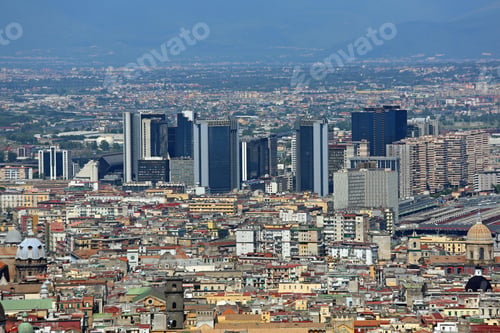 Preview: Office Skyscrapers In Naples Campania Italy Sunny Day Cityscape View