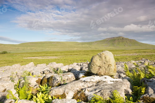 Preview: Limestone Boulders And Ingleborough In The Yorkshire Dales