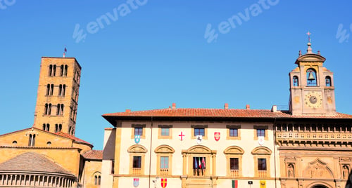Preview: Panorama Of The Beautiful City Of Arezzo In Tuscany - Italy