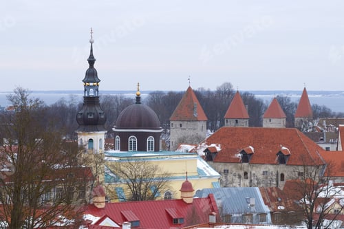 Preview: View Of The Dome Of The Transfiguration Church And The Fortress Towers Of The Old Tallinn On A