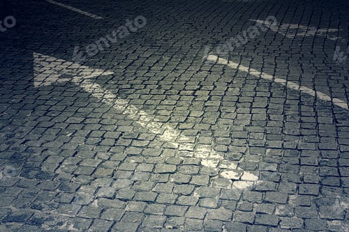 Preview: Address Road With Arrow And Symbols