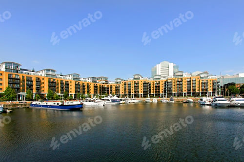 Preview: Yacht Marine Dock With Apartments In Background