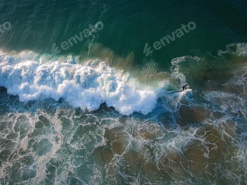 Preview: Surfers On A Wave From An Aerial Perspective