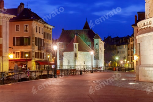 Preview: Annecy. Old City On The Sunset.