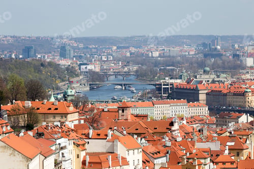 Preview: View On The Sunny Spring Prague City, Czech Republic