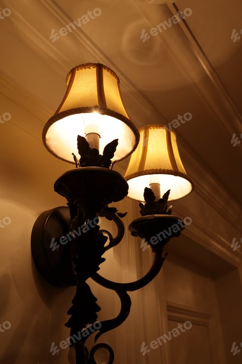 Preview: Glowing Wall Lamp In The Hotel At Night