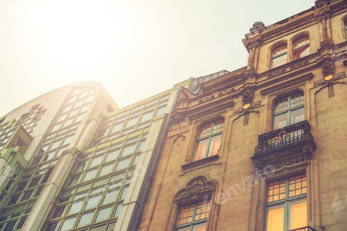 Preview: Modern Glass Facade Next To Gothic Building
