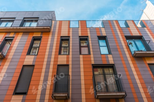 Preview: Modern Architecture With Red, Orange And Pink Facade