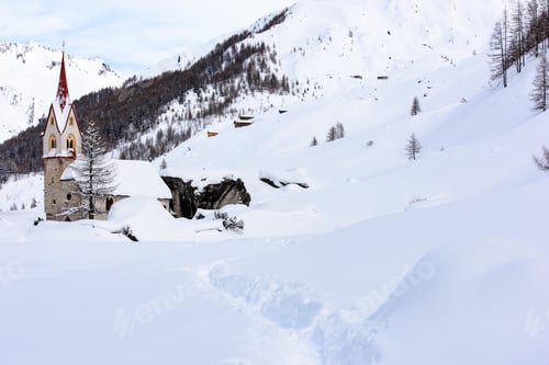 Preview: Chapel Of The Holy Spirit Immersed In The Snow. Dream In The Snow
