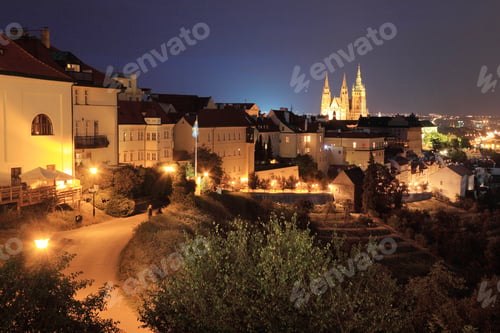 Preview: The View On Prague Gothic Castle In The Night, Czech Republic