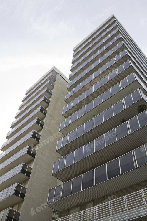 Preview: Block Of Modern Buildings, Skyscrapers In Urban City Street, Construction