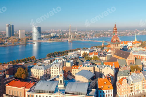 Preview: View Of The Town And The Daugava River From The Height Of The Observation Platform Of The Church Of