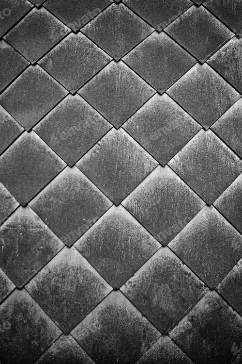 Preview: Oxidized Metallic Texture Rhombus Shaped In The Surface Of A Facade Construction