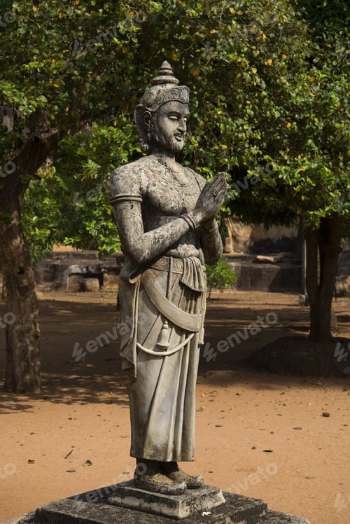 Preview: Ancient Sculpture Of King Devanampiyatissa At The Mango Plateau. Mihintale, Sri Lanka