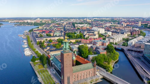 Preview: Stockholm, Sweden. Stockholm City Hall. Stockholms Stadshus. Built In 1923, Red Brick Town Hall