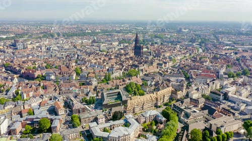 Preview: Strasbourg, France. The Historical Part Of The City, Strasbourg Cathedral, Aerial View