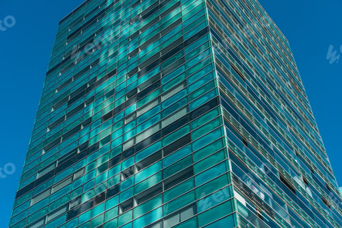 Preview: Big Blue And Green Colored Skyscraper
