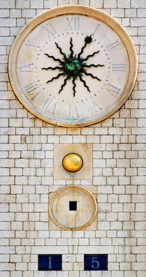 Preview: Medieval Public Clock At Tower In Dubrovnik