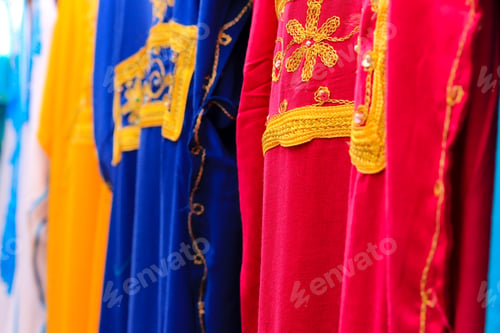 Preview: Multicolored Fabrics In An Arabic Market