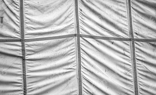 Preview: White Fabric Embroidered With Colors And Room For Text On Trade