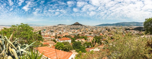 Preview: Beautiful Athen At Greece With Mountain In Background