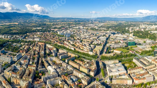 Preview: Geneva, Switzerland. Geneva From The Air. Aerial View Of The City