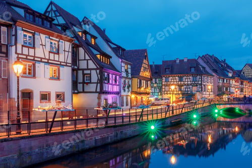 Preview: Colmar. City Canal On The Sunset..