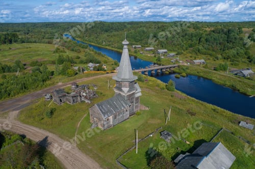 Preview: View Of The Old Wooden Church Of Elijah The Prophet In The Village Of Samino (Saminsky Pogost) On A