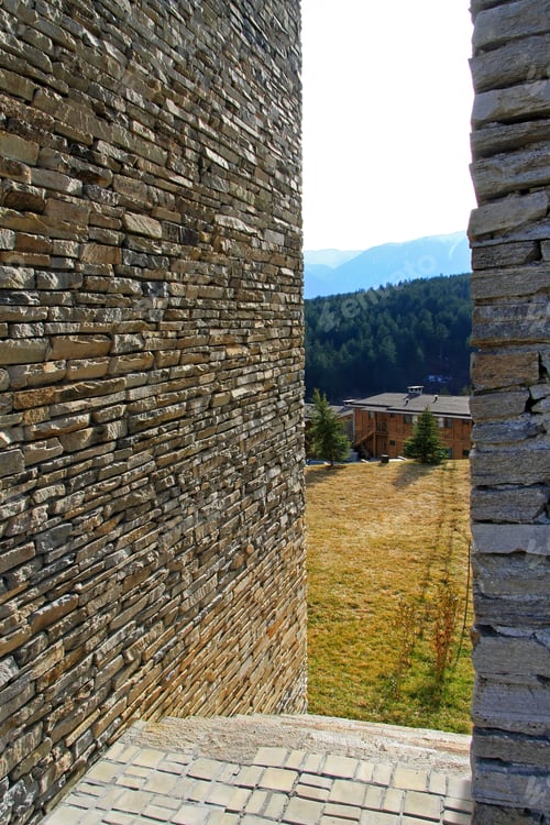 Preview: Passage Between Two Cottages With Mountain View