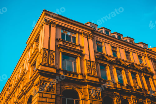 Preview: Orange Residential Building In Low Angle View