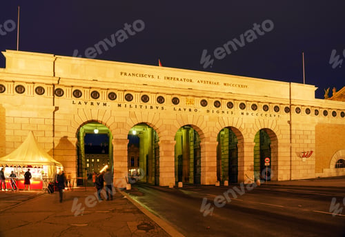 Preview: Ausseres Burgtor (1818) On Heldenplatz At Night, Vienna, Austria