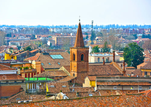 Preview: Panorama Of The Historic Center Seen From The Este Castle Ferrara Italy