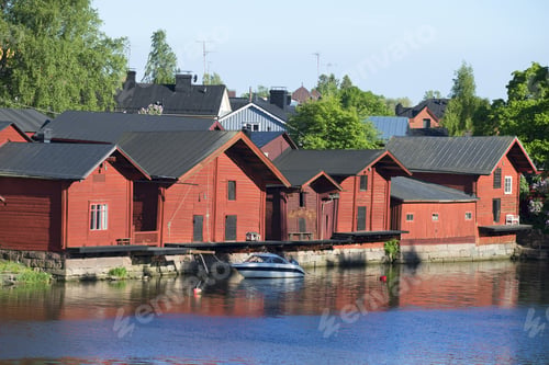 Preview: Coastal Barns On The River Porvoonjoki. Porvoo, Finland