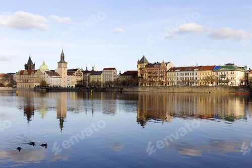 Preview: View On The Autumn Prague Old Town Above River Vltava, Czech Republic