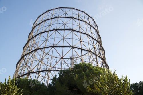 Preview: Old Iron Structure In Rome Italy, Which Was Used To Store Gas For City Use.