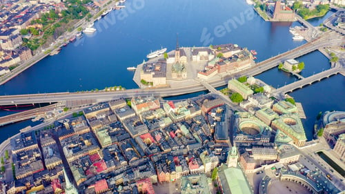 Preview: Stockholm, Sweden. Old Town - Gamla Stan, Riddarholmen. Aerial View, From Drone
