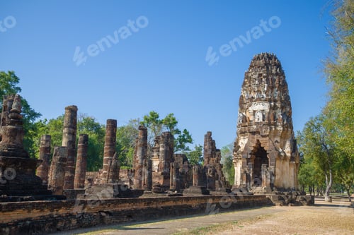 Preview: Khmer Prang On The Ruins Of The Ancient Buddhist Temple Wat Phra Pai Luang. Sukhothai Historical