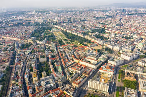 Preview: Vienna, Austria. Panorama Of The City From The Air. The Historical Part. Belvedere