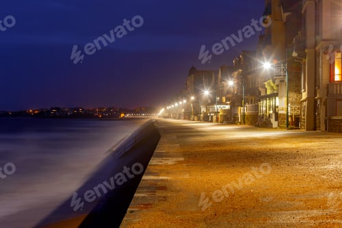 Preview: Saint Malo. The City Embankment At Night.