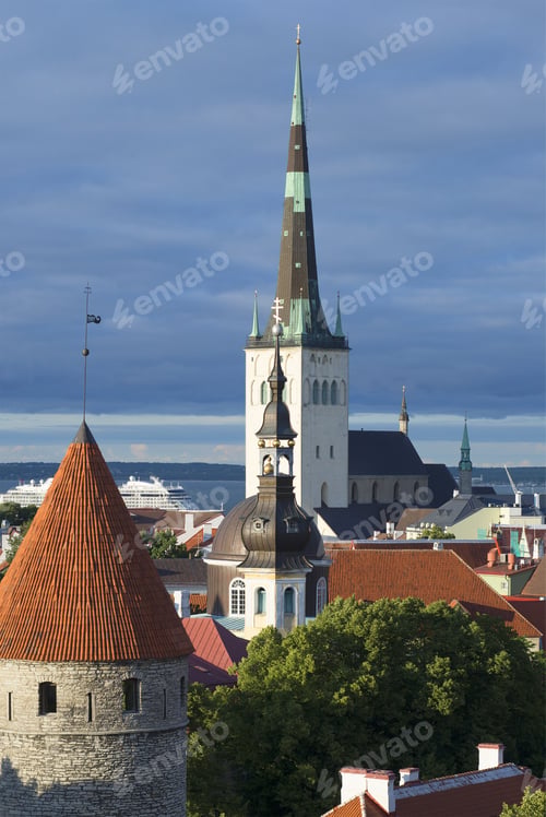Preview: The Spire Of The Church Of St. Olaf. Old Tallinn